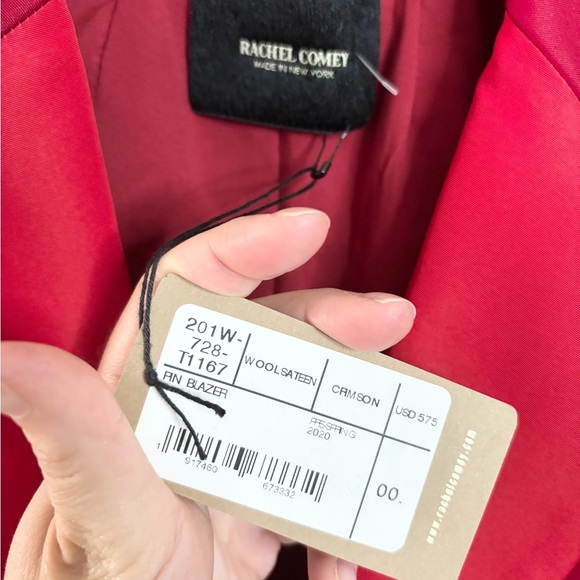Rachel Comey crimson red pink short pin blazer wool sateen size 00 new - Picture 4 of 8